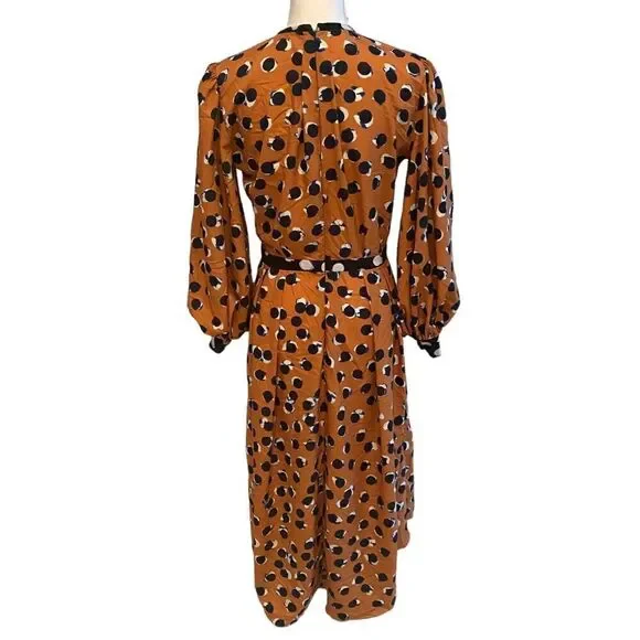 Hunter Bell Casper Dress Orange Dots As Seen On TV Worn By Jenna Bush Size 4 - Picture 5 of 7